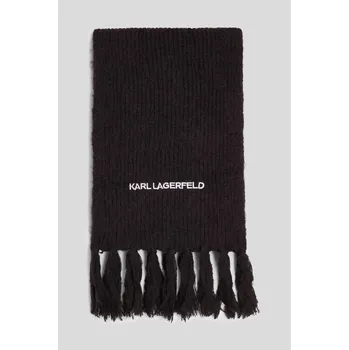 Šála ŠÁLA KARL LAGERFELD K/ESSENTIAL KNIT SCARF BLACK