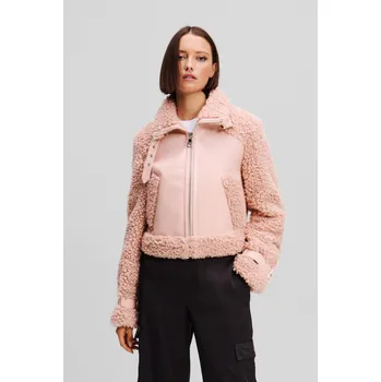 Dámská casual bunda BUNDA KARL LAGERFELD FAUX SHEARLING JACKET ROSE SMOKE