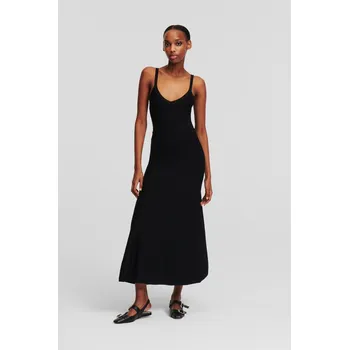 Dámské šaty ŠATY KARL LAGERFELD SLEEVELESS KNIT DRESS BLACK