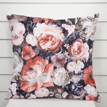 Povlak na polštářek Sametový povlak na polštář Tamara TMR-018 Červené květy 50 x 60 cm