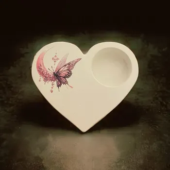 Svícen Dekorace - srdce na čajovou svíčku
