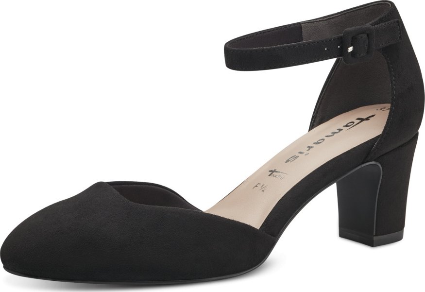 Tamaris Damespumps textiel blokhak, zwart, 35 EU