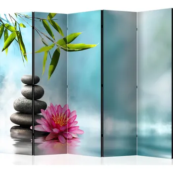 Paraván Paraván - Leknín a zenové kameny II Velikost: 225x172 cm, Provedení: Jednostranný