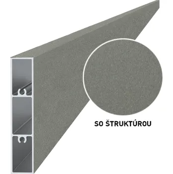 Plot Hliníková plotová lamela 80x16 mm, tvar obdélník, šedá RAL9007 se strukturou 6m +/- 5mm (AL-PV2-SS-6)