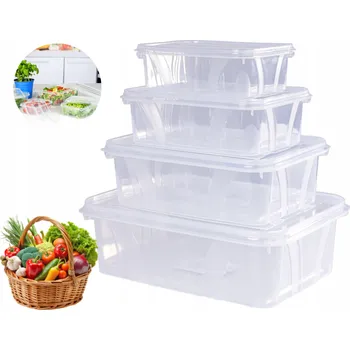 Dóza na potraviny PLASTOVÉ DÓZY NA JÍDLO KRABIČKA SADA 4 KUSŮ