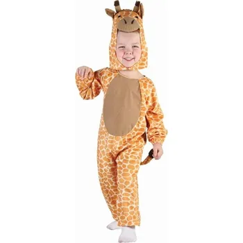 Karnevalový kostým Dětská sada s motivem žirafy (overal s kapucí a ocasem), vel 92/104 cm