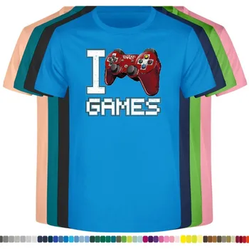 detske-levne-bavlnene-tricko-potisk-miluji-pocitac-hry Barva: Azure - azurově modrá, velikost: 164