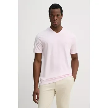 Bavlněné tričko Tommy Hilfiger růžová barva, MW0MW39249 03X, vel. S