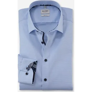 Pánská košile Olymp Level Five Body Fit společenská košile s prodlouženým rukávem 205279 11 Modrá 40