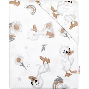 Prostěradlo Bavlněné prostěradlo do postýlky, Kačátko, bílá/béžová, Rozměry 140x70