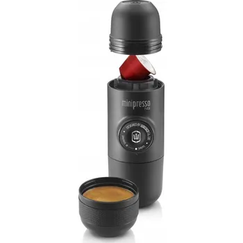 Kávovar Ruční přenosný kávovar Mini kávovar na espresso Tlakový černá