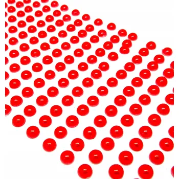 samolepka Samolepky Perličky Perly Kamínky Ozdoba 3D Červené 4mm