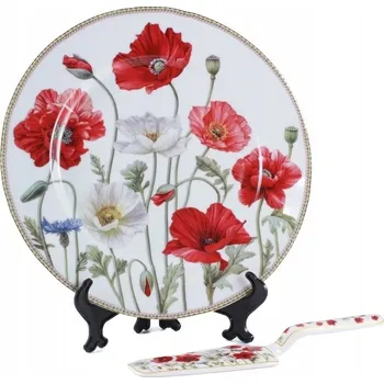 Talíř Talíř na dort se lžící, Máky bílé