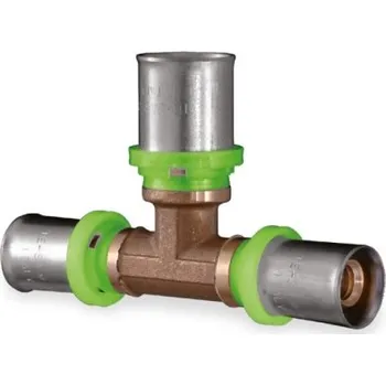 Fitinka Easy EASY+ 825 T-kus 16x20x16mm, redukované přímé vývody, lisovací, voda, mosaz