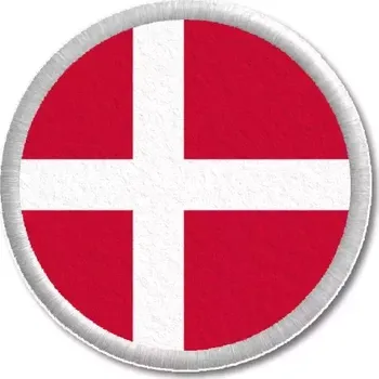 Vlajka Pelisport Dánská vlajka tištěná nášivka ø 4,5 cm