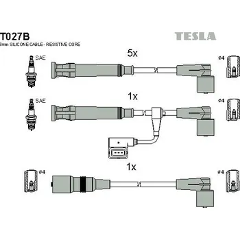 Autoelektrika Sada kabelů pro zapalování TESLA T027B