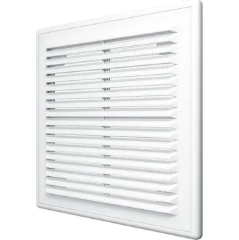 Větrací mřížka Větrací mřížka 300x300 mm s montážním rámečkem a síťkou proti hmyzu - bílá- MIKAWI 59-3030R