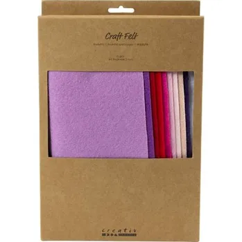 Creative Plsť na tvoření 10 ks RŮŽOVOFIALOVÉ ODSTÍNY