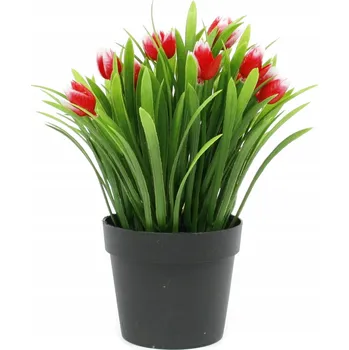 umělá květina UMĚLÉ KVĚTY V KVĚTINÁČI tráva KROKUS 23cm