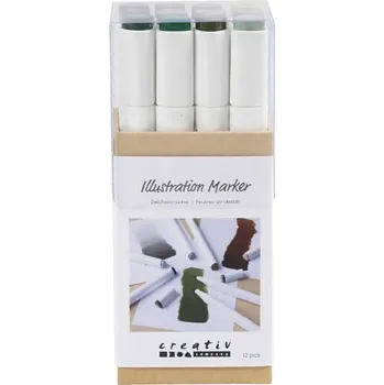 Creative Permanentní fixy na alkoholové bázi sada 12 barev PŘÍRODNÍ ODSTÍNY