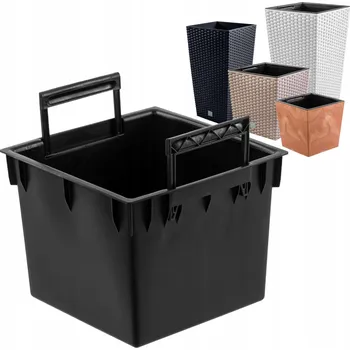 Květináč Květináč plast černý Botle 38,5 cm x 38,5 x 31,5 cm