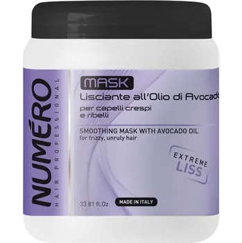 Vlasová regenerace NUMERO, Vyhladzujúca maska s avokádovým olejom 1000 ml