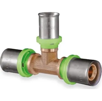 Fitinka Easy EASY+ 823 T-kus 20x18x20mm, redukovaný střední vývod, lisovací, voda, mosaz