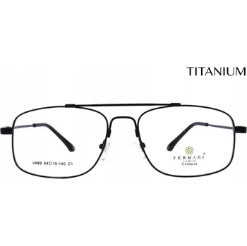 Brýlová obroučka Titanové dioptrické brýle Pánské Pilotky Aviator VERMARI VA69 C1 Černé