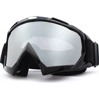 Motodoplněk TXR MX brýle Core černé se stříbrným plexi (ultralehký rám; dvojitý elastický popruh; odolné plexi; efektivní ventilace)