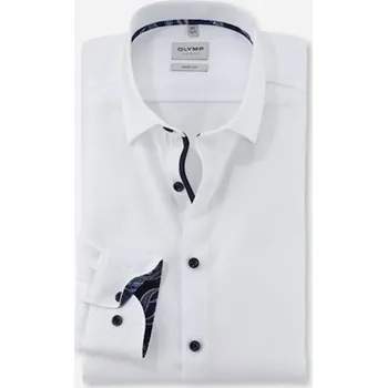 Pánská košile Olymp Level Five Body Fit společenská košile s prodlouženým rukávem 205279 00 Bílá 40