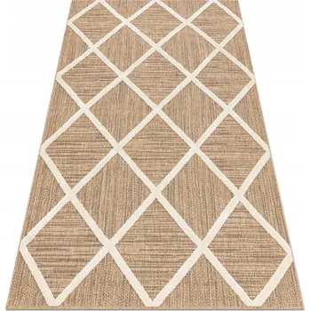 Koberec Koberec DO OBÝVACÍHO POKOJE PLOCHÝ Mřížka kosočtvercová sisal strukturovaná 80x150 cm