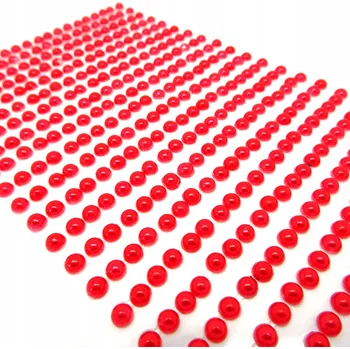 samolepka Samolepky Perličky Perly Pásek 3D Červený 5mm