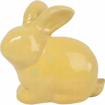 Velikonoční dekorace KERAMICKÝ ZAJÍC FIGURKA 20 CM ŽLUTÁ BARVA VELIKONOČNÍ JARNÍ DEKORACE