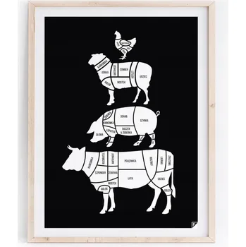 Obraz Plakát U řezníka 30x40 plakát do kuchyně bez rámu 30 x 40 cm