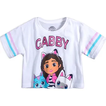 Dívčí crop tričko GABBYS DOLLHOUSE bílé Velikost: 104