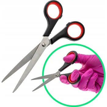 Kancelářské nůžky krejčovské 160 mm s pogumovanou rukojetí, černé, ergonomické