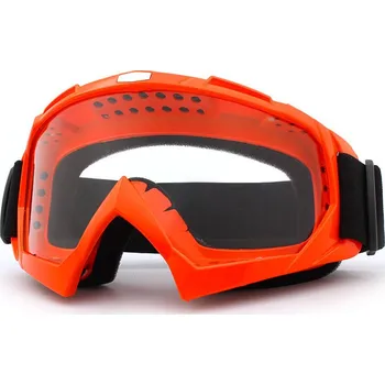 Motodoplněk TXR MX brýle Core oranžové s čirým plexi (ultralehký rám; dvojitý elastický popruh; odolné plexi; efektivní ventilace)