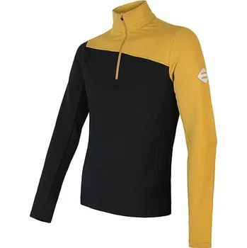 Pánské termoprádlo SENSOR MERINO EXTREME pánské triko dl.rukáv zip mustard/černá