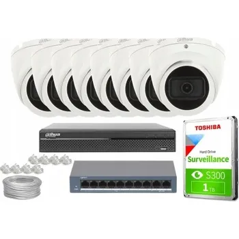 IP kamera Sada domácího/firemního monitoringu IP kamera 8x IPC-HDW1530T-0280B-S6 5Mpx audio