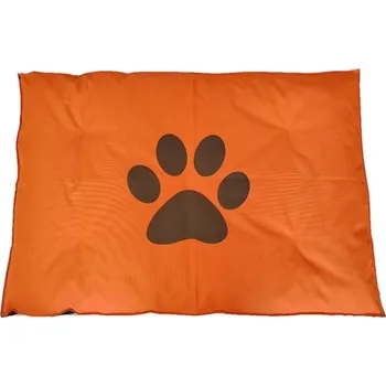 Pelíšek pro psa Matrace pro psa - oranžová s tlapou - 90x60 cm