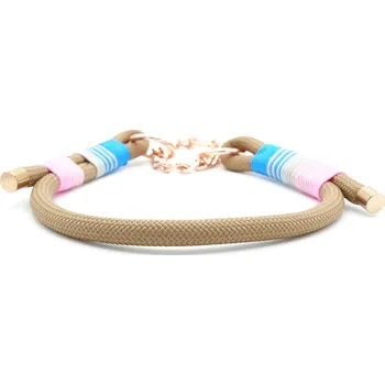 Obojek pro psa Polostahovací lanový obojek - Sahara Barva: Hnědá, Velikost: 46 - 55 cm