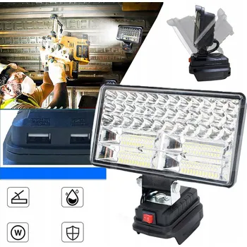 Svítilna 90W 8" LED Pracovní Lampa Nouzová Svítilna 18V Kempingová pro Makita s USB