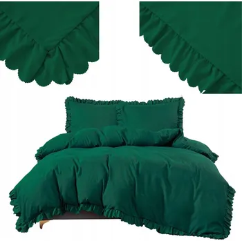 Povlečení Povlečení 160x200 s volánky, 4dílná, zelená + Prostěradlo