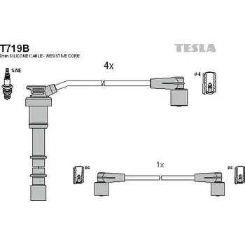 Autoelektrika Sada kabelů pro zapalování TESLA T719B