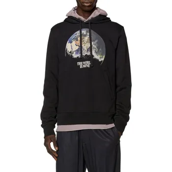 Pánská mikina MIKINA DIESEL S-GINN-WELT-HOOD SWEAT-SHIRT CAVIAR