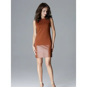 Dámské šaty Lenitif Dámské mini šaty Feiniel L025 hnědá XL