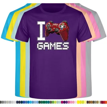 Dívčí tričko detske-levne-bavlnene-tricko-potisk-miluji-pocitac-hry Barva: Purple - purpurová, velikost: 128