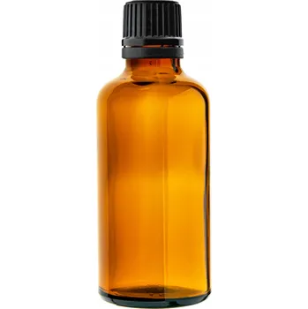 Láhev Hnědá skleněná lahvička 50 ml s černým kapátkem 18 mm