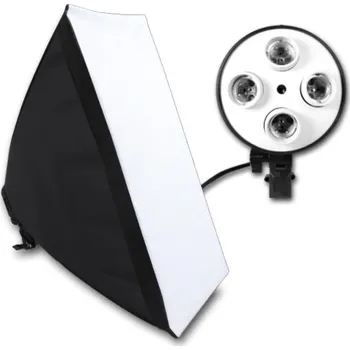 Softbox Foto Lampa Studio Softbox Světlo s Objímkou na 4 Žárovky