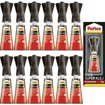 Průmyslové lepidlo 12x PATTEX S.O.S. Vteřinové lepidlo STANDARD, 1 g
